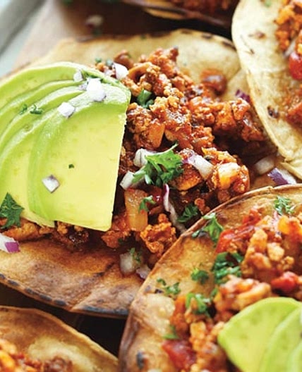 Spicy Braised Tofu Tostadas