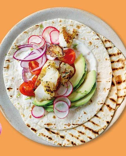 Zingy lemon and herb fish tacos