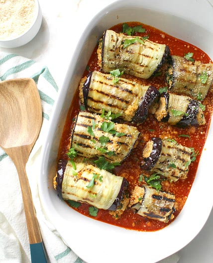 Mediterranean Vegan Eggplant Roll Ups