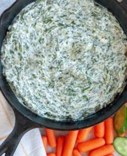 Warm and Creamy Skillet Spinach Dip