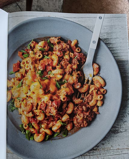 American style cheesy beef goulash and macaroni