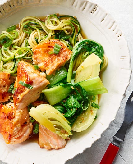Teriyaki Salmon with Zucchini Noodles