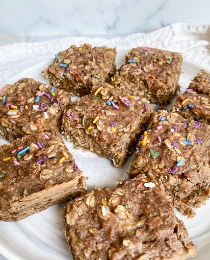 Birthday Cake Oat Bars Vegan