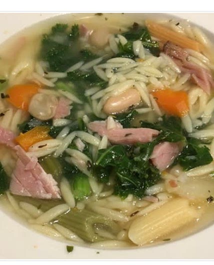 Ham bone and vegetable soup
