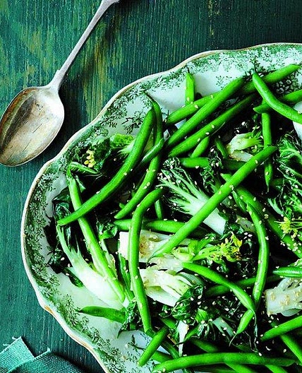 Sesame Green Beans And Bok Choy