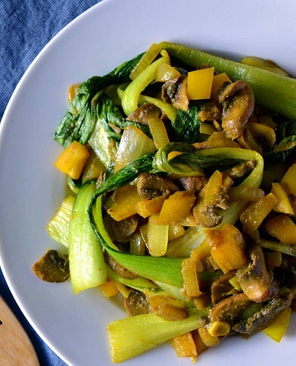 Spiced Mushroom and Bok Choy Stir-Fry
