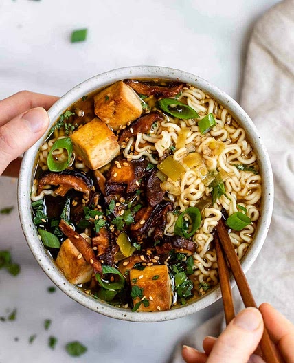 Vegan Ramen Noodles with Shiitake Mushrooms