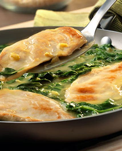 Healthy Lemon Chicken Scallopini with Spinach