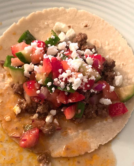 Sesame Beef Tacos with Strawberry Salsa