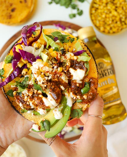 Elote Shrimp Tacos