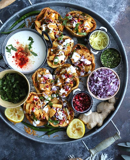 Aloo Chaat Potato Skins