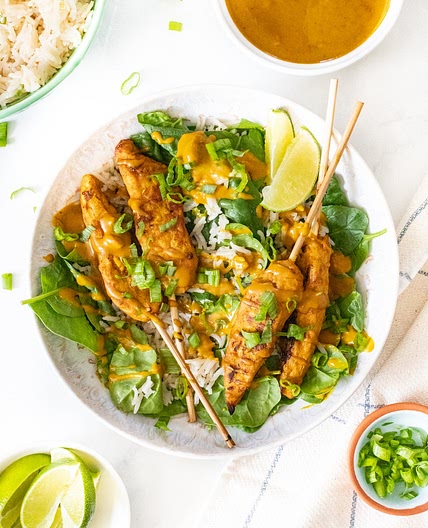 Vegan Chicken Satay Bowls