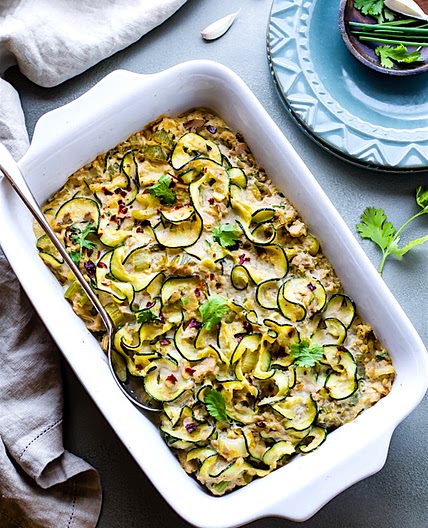 Keto Green Chile Tuna Casserole (with zucchini noodles )