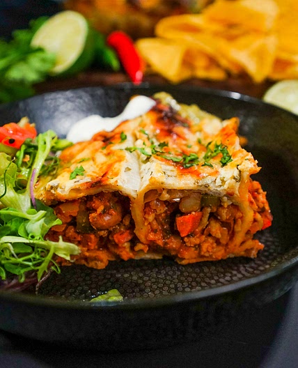 Mexican Spiced Pork and Chorizo Enchiladas by Pureety