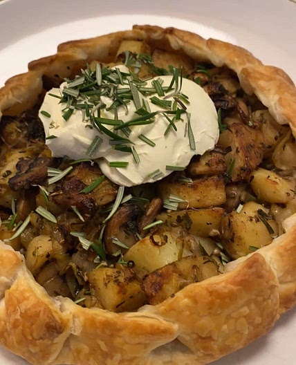 Potato, Leek, Mushroom and Rosemary Pie