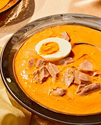 Chilled Tomato Soup With Preserved Tuna and Hard-Boiled Egg