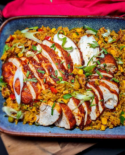 Sticky BBQ Chicken and Dirty Rice by Pureety