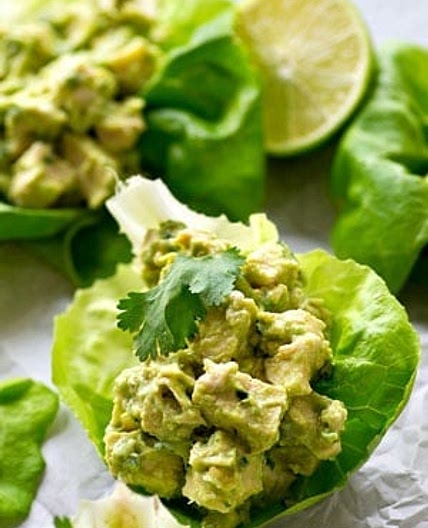 Avocado Chicken Salad Lettuce Wraps