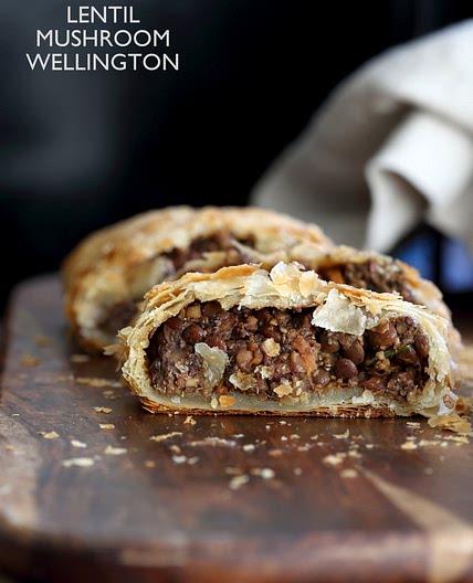 Vegan Wellington with Lentils, Mushrooms, Walnuts, Veggies