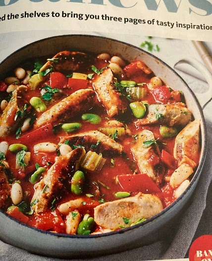 Summer sausage and bean stew 