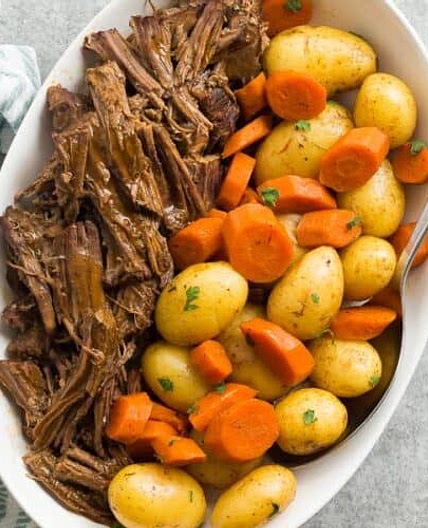 Classic pot roast with root vegetables