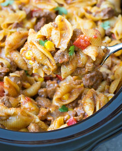 Easy Slow Cooker Taco Pasta