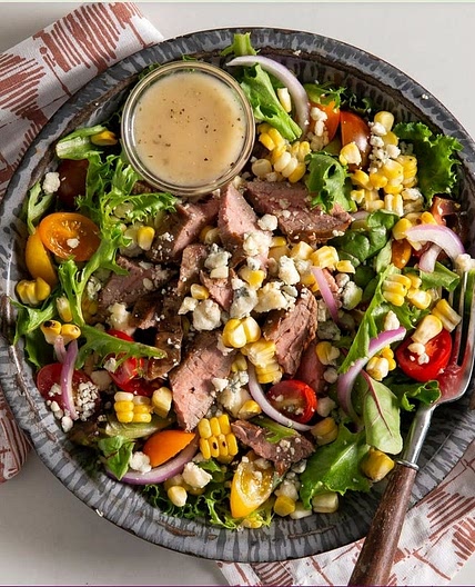 Grilled Corn and Gorgonzola Steak Bowls