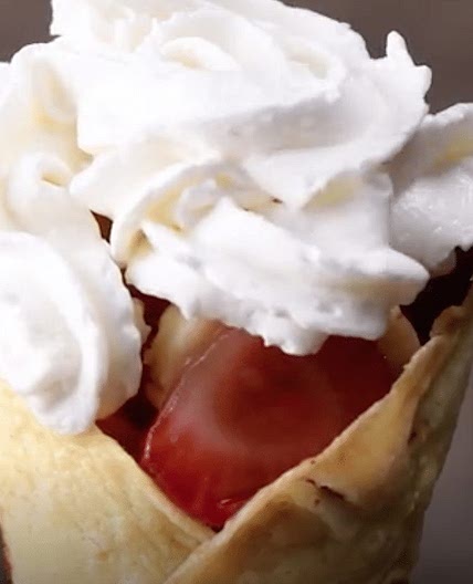 Crepe In A Cone With A Strawberry-Banana Twist