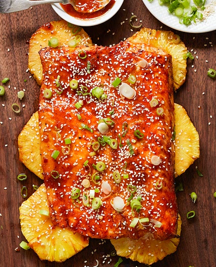 Grilled Sweet Thai Chile Pineapple Salmon