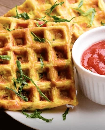 Waffle Iron Omelette