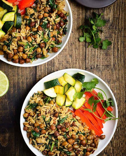 Wild Rice with (Black)Garbanzo Beans