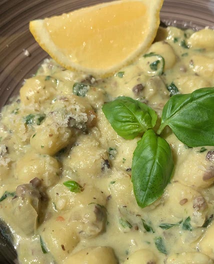 Creamy Avocado~Pesto Gnocchi 