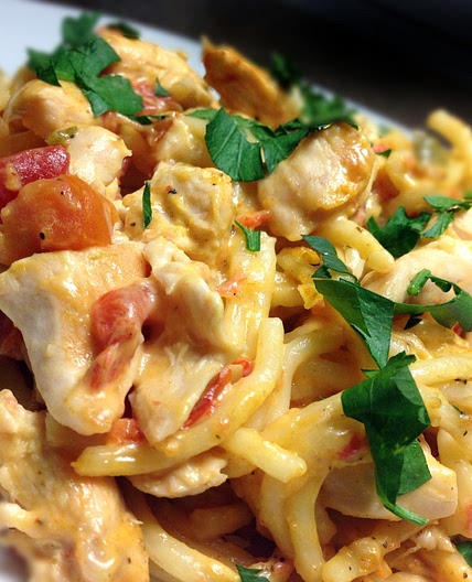 Easy Spicy Southern Chicken Spaghetti