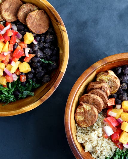 Black Bean and Plantain Bowls with Mango Pico