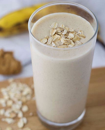 Banana, peanut butter oat smoothie
