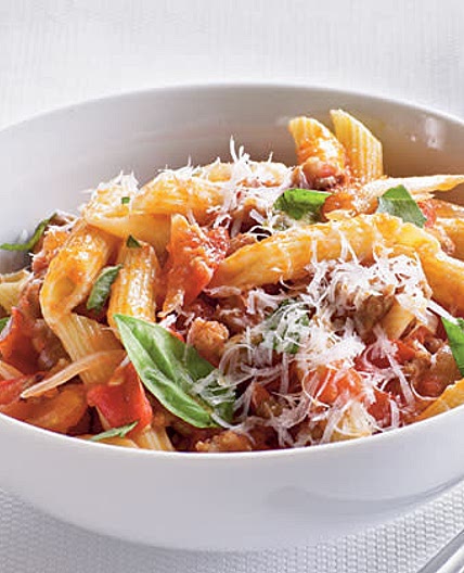 Fresh Tomato, Sausage and Pecorino Pasta