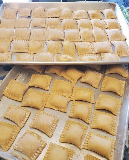 Ravioli stuff with Ricotta and Capicolla