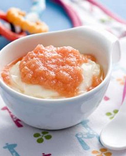 Vanilla Custard with Stewed Fruits or Fruit Mash
