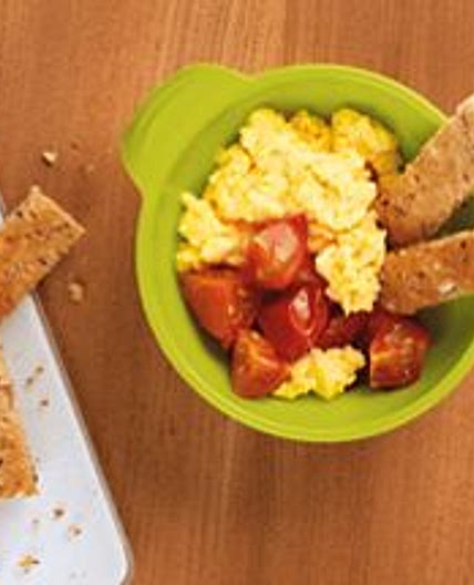 Scrambled Eggs, Cheese & Tomato for Weaning Babies | CG Baby Club