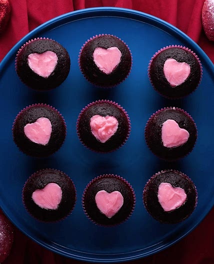 Heart Cut-Out Cupcakes