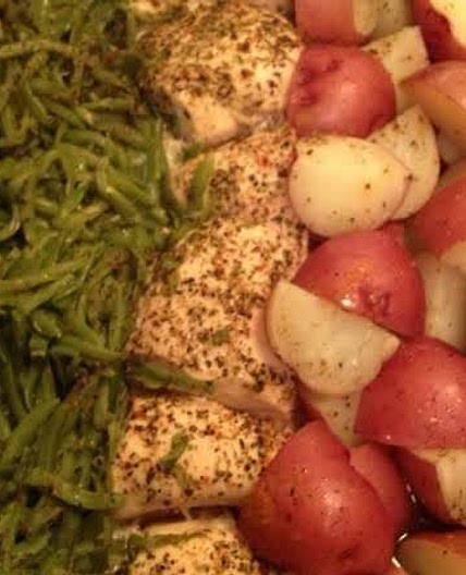 Green Beans, Chicken Breasts and Red Skin Potatoes