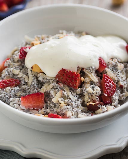 Chia coconut and strawberry cereal