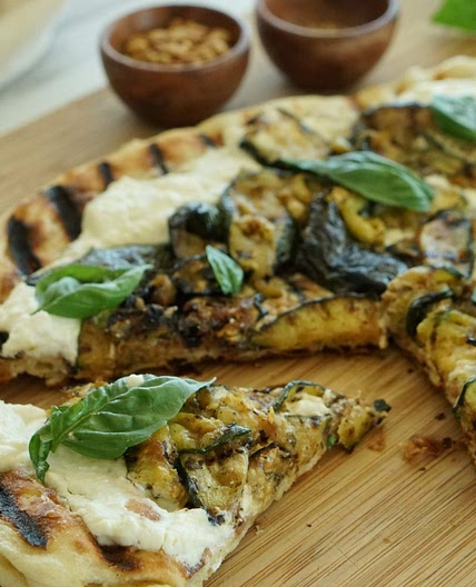 Grilled Zucchini Pizza with Creamy Ricotta & Feta