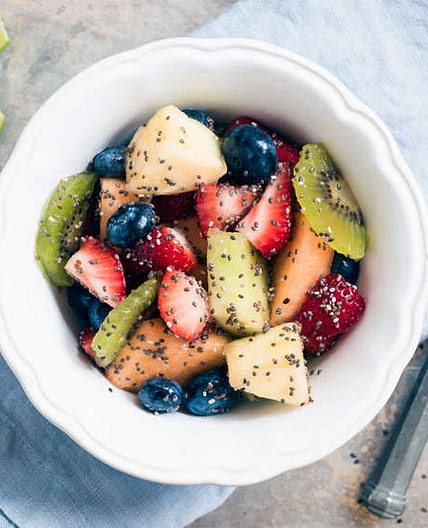 Honey lime chia fruit salad
