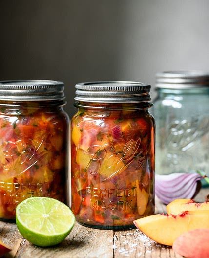 Fire Roasted Tomato and Peach Salsa