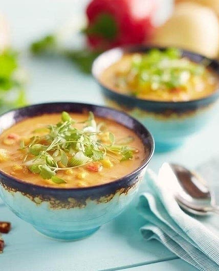 Potato Corn Chowder

with quinoa salad