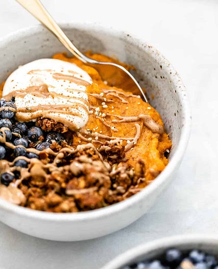 Mashed Sweet Potato Breakfast Bowl