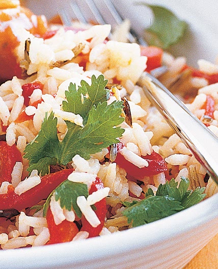 Roasted peppers & wild rice