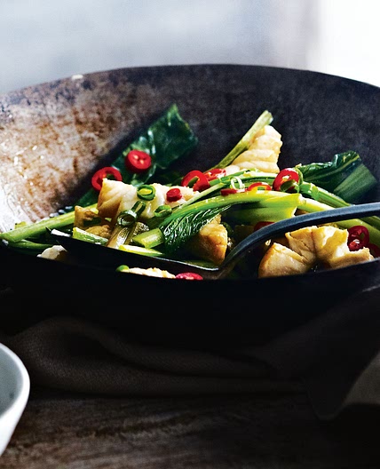 Vietnamese caramel fish with choy sum