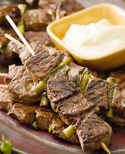 Beef yakitori skewers